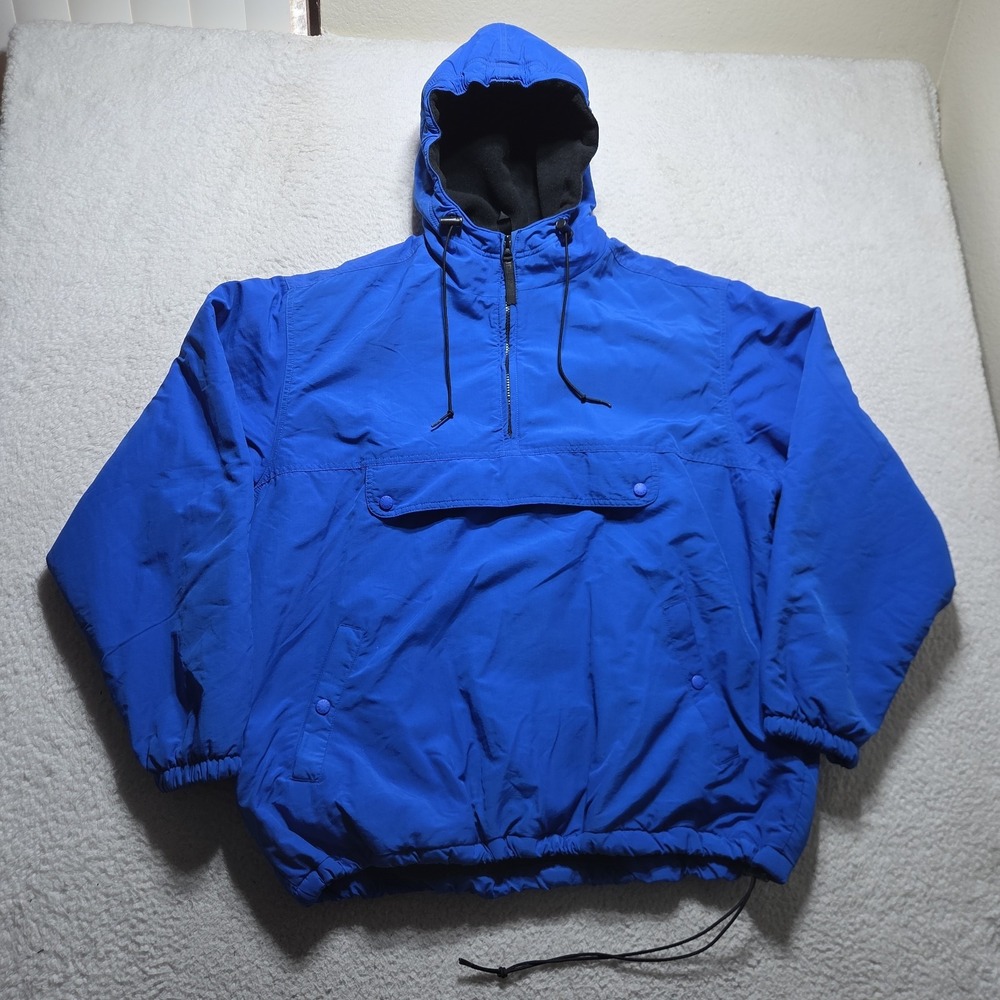 VTG J Crew Sport Oarsman Anorak Jacket Mens Large Pullover Fleece Made in USA